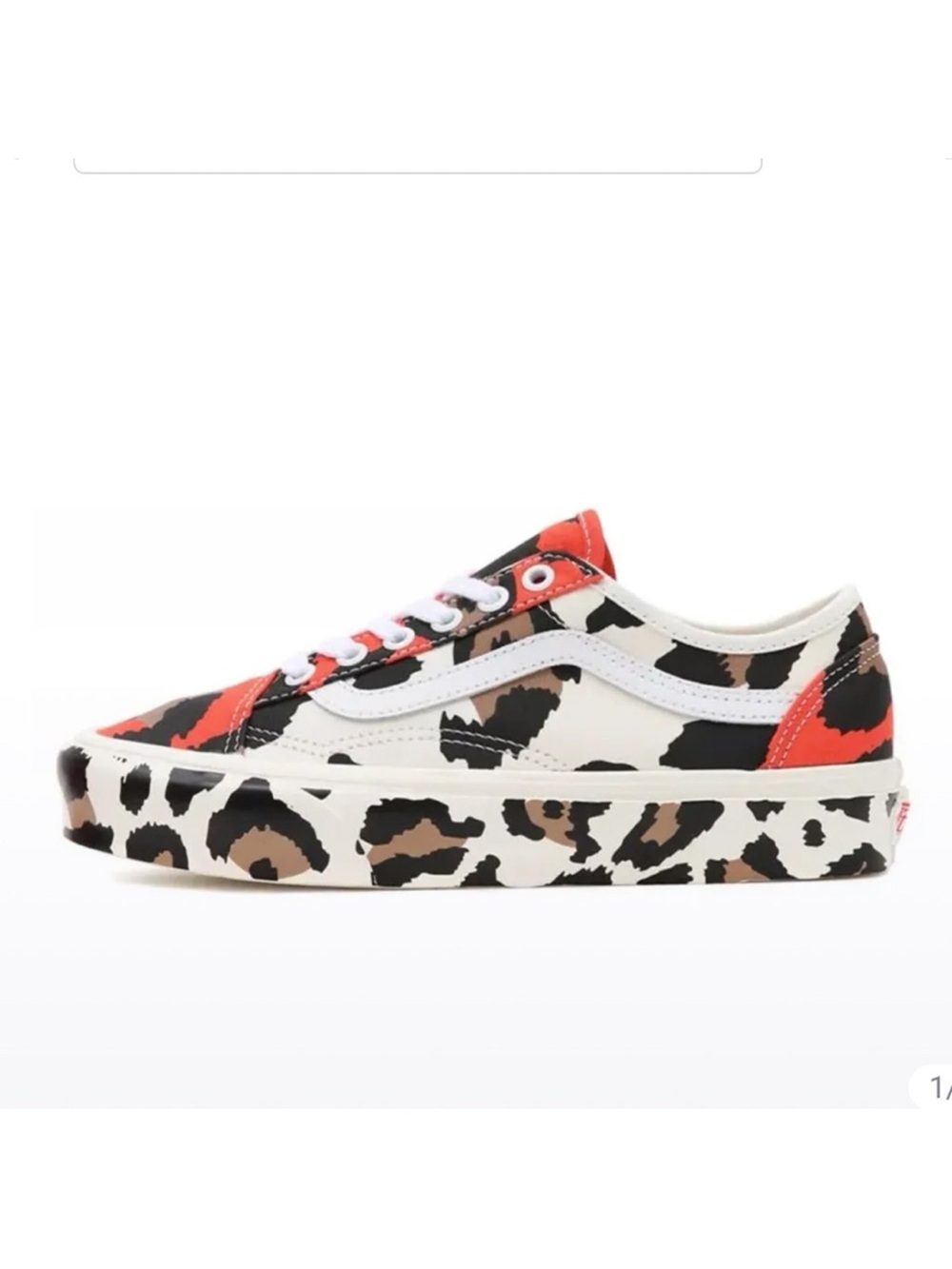 Vans Animal Old Skool Leopard Print Sneakers with Orange Accents - Picture 2 of 9
